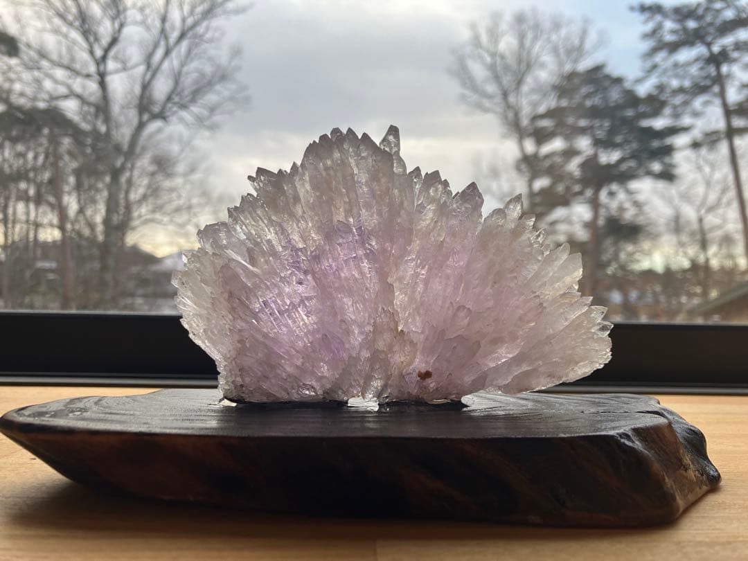 フラワーアメジスト クラスター 台座付き 原石 天然石