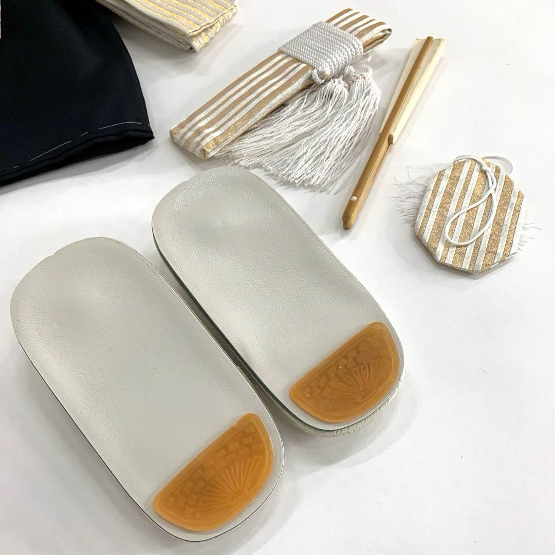 七五三 男の子 袴セット10点セット 3歳 記念 和装 黒×ゴールド