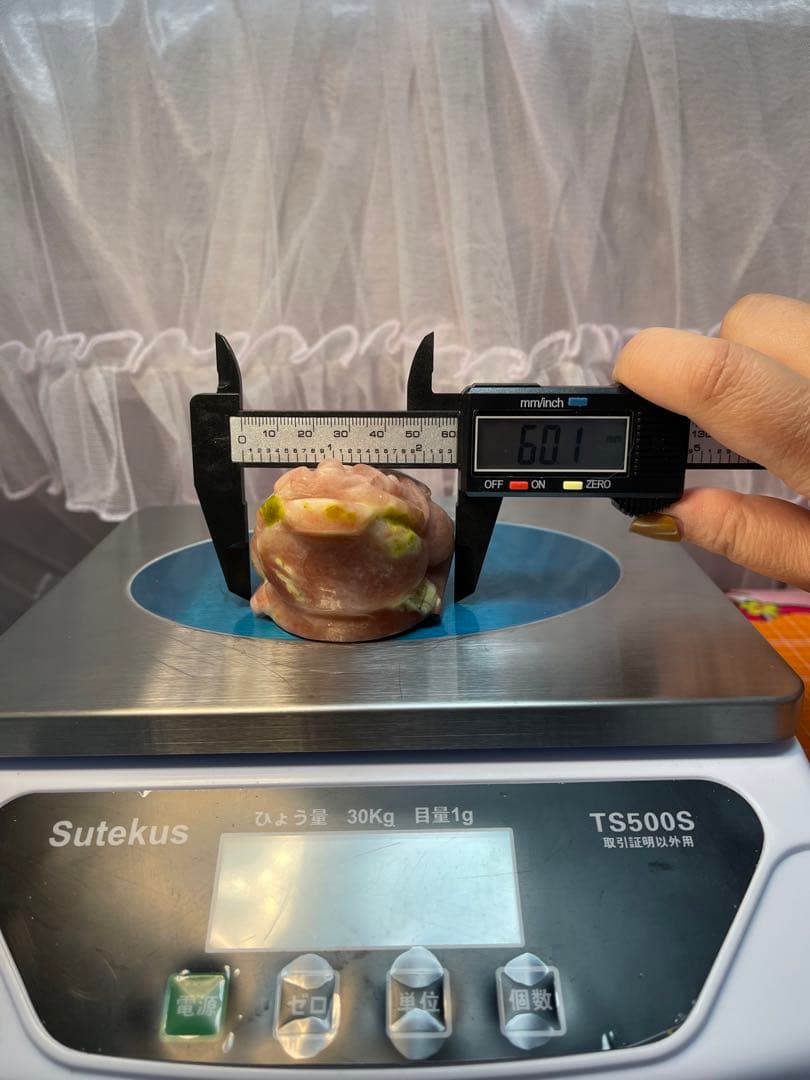 ピンクジェードとトルマリン共生　龍亀とゼニガエル 金蟾　2点セット