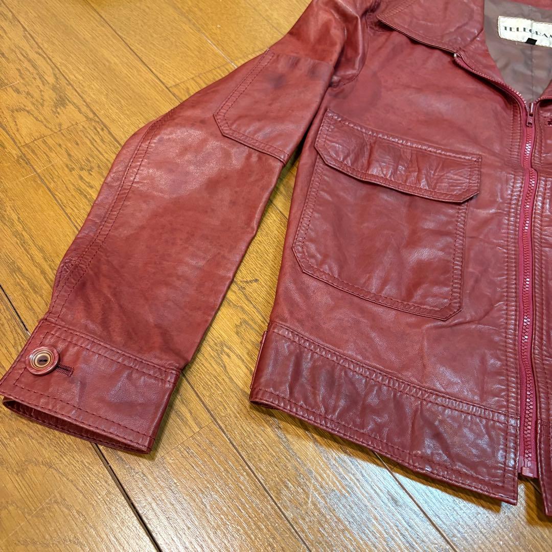 レザー ジャケット 赤 レトロ