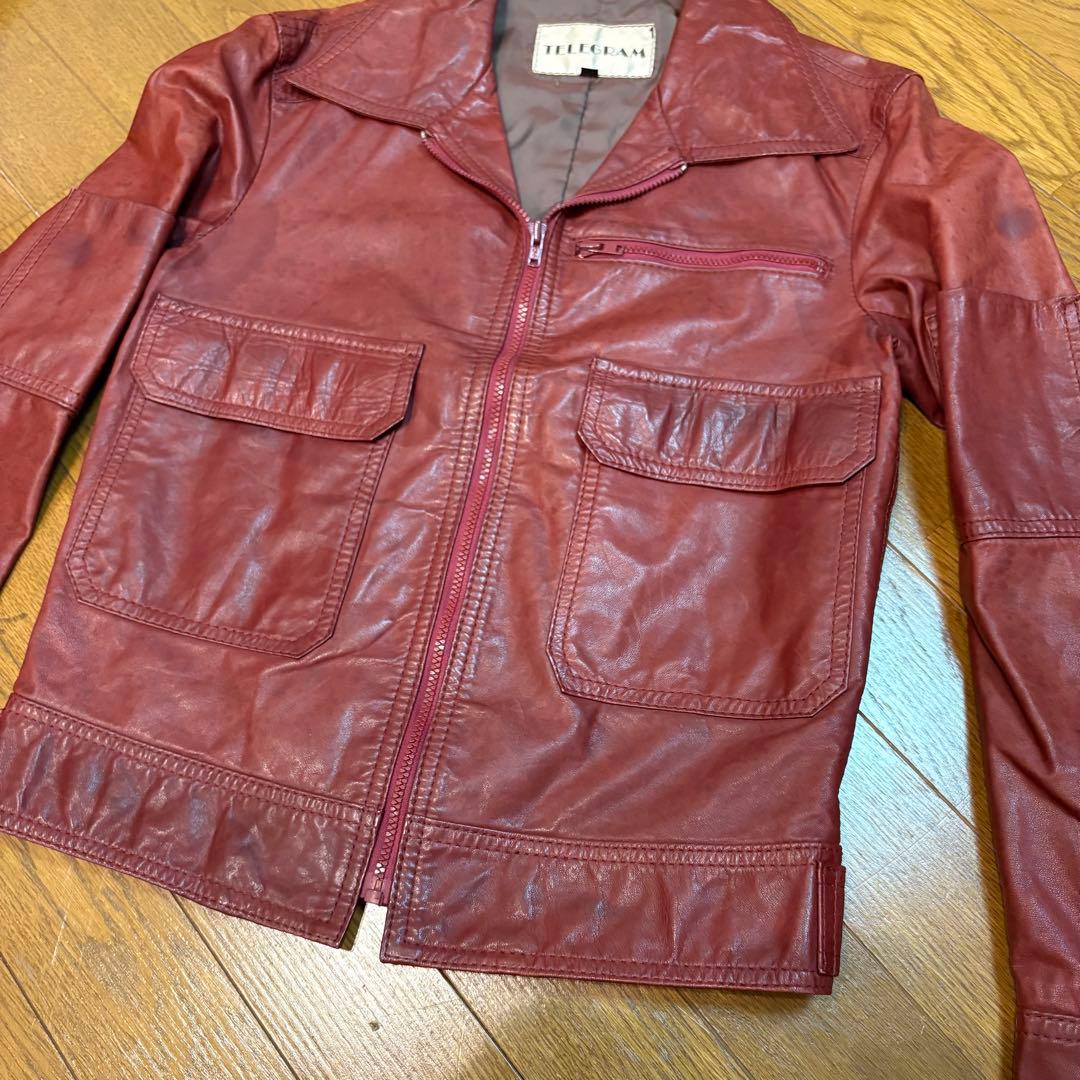 レザー ジャケット 赤 レトロ