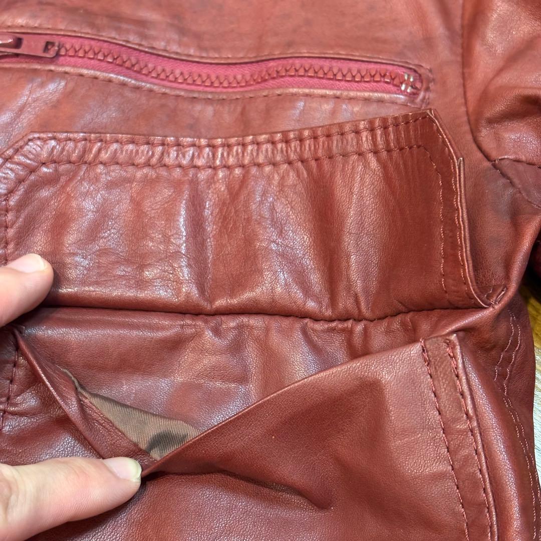 レザー ジャケット 赤 レトロ