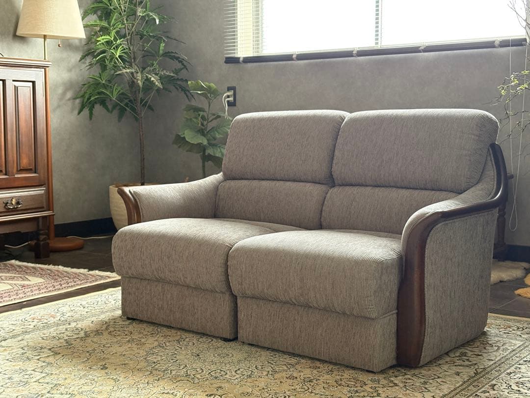 ② 希少　グレーファブリック　セパレートソファ　ビンテージソファ　nZ