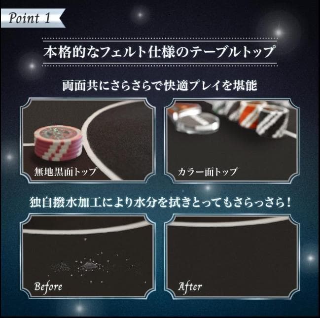 ポーカーテーブル 折りたたみ 8人対応 最大500枚チップラック付き