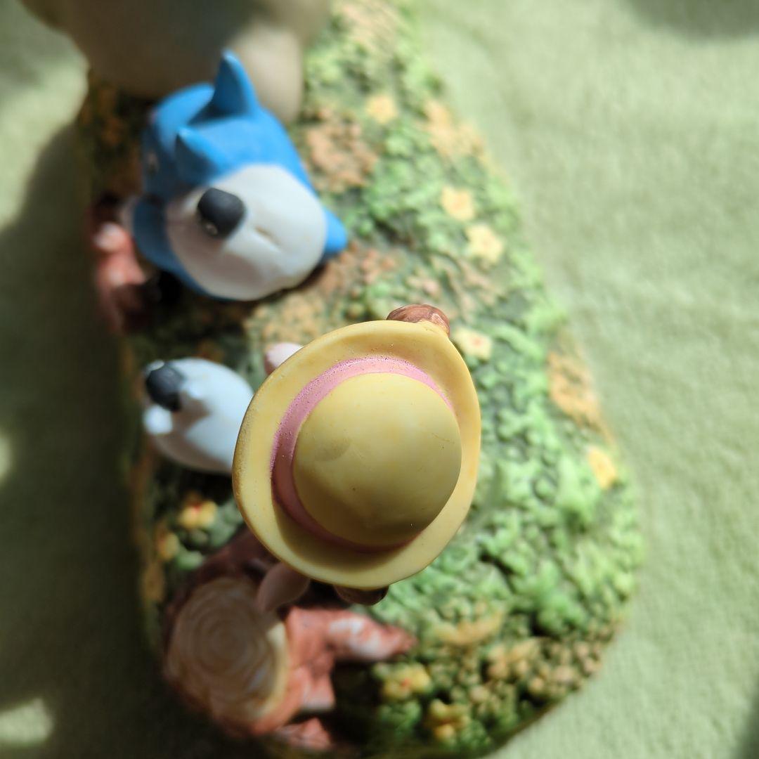 トトロとメイの陶器製置物 ジブリ　 オルゴール　さんぼ