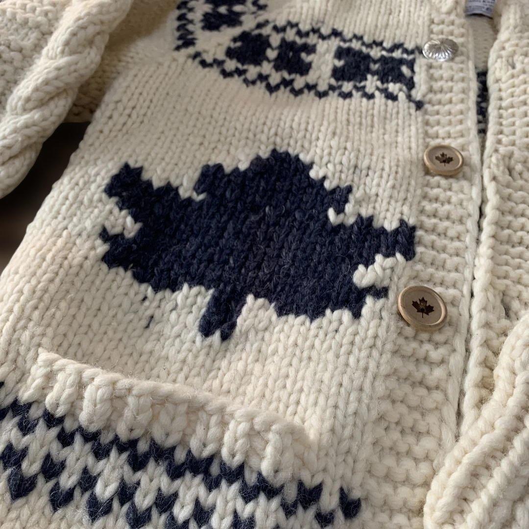 極美品　Kanata ピュアウール　カウチンセーター カナダ製