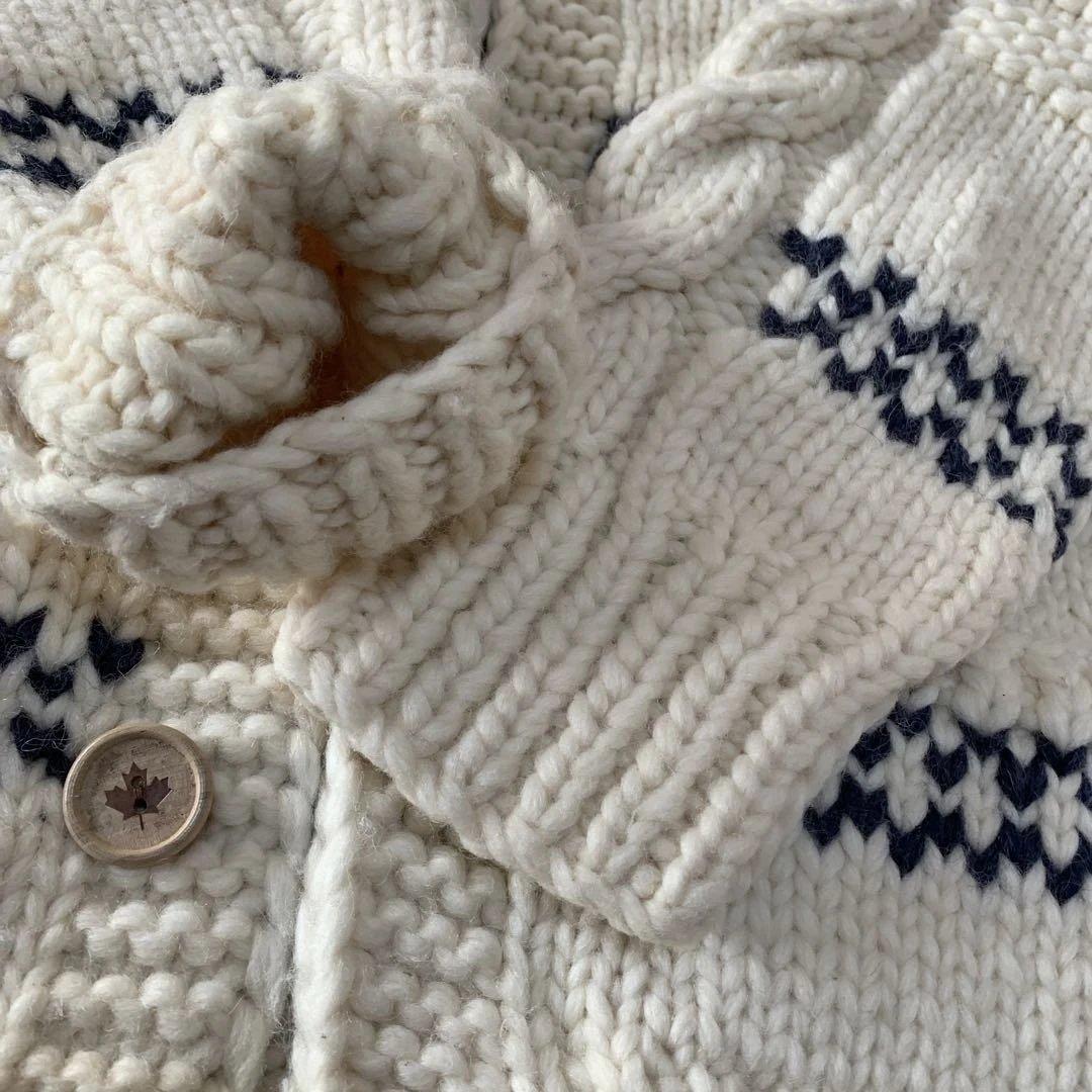 極美品　Kanata ピュアウール　カウチンセーター カナダ製