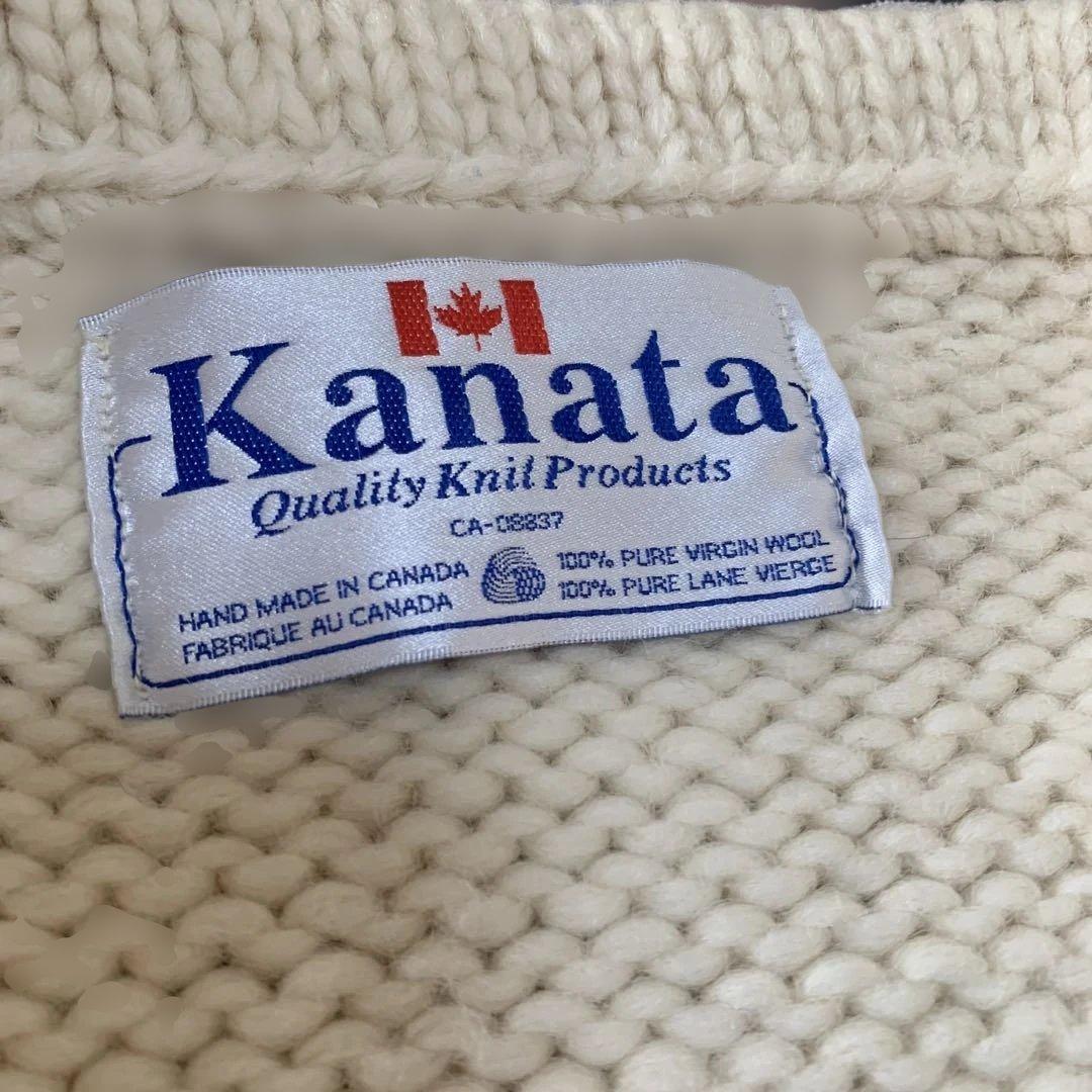 極美品　Kanata ピュアウール　カウチンセーター カナダ製
