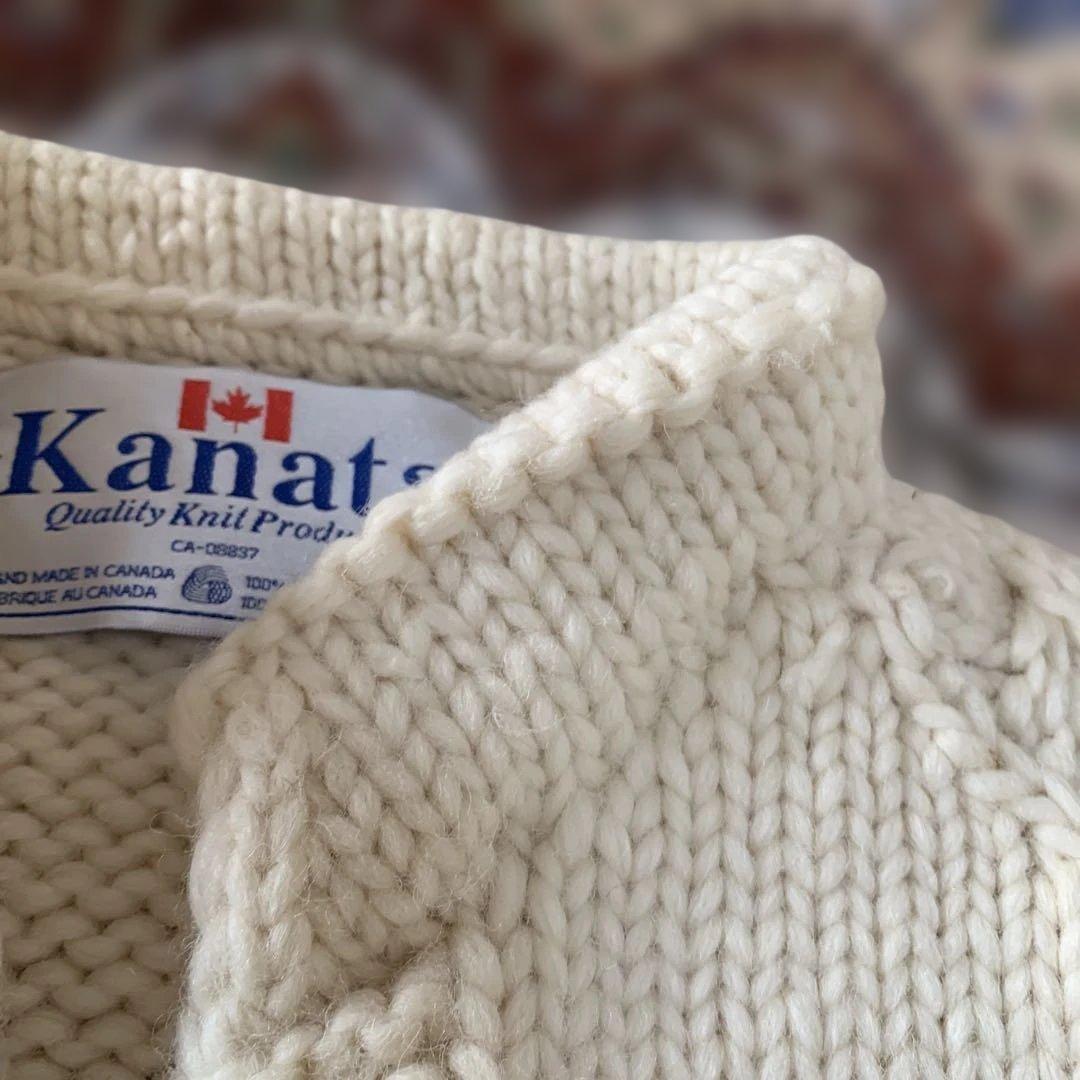 極美品　Kanata ピュアウール　カウチンセーター カナダ製