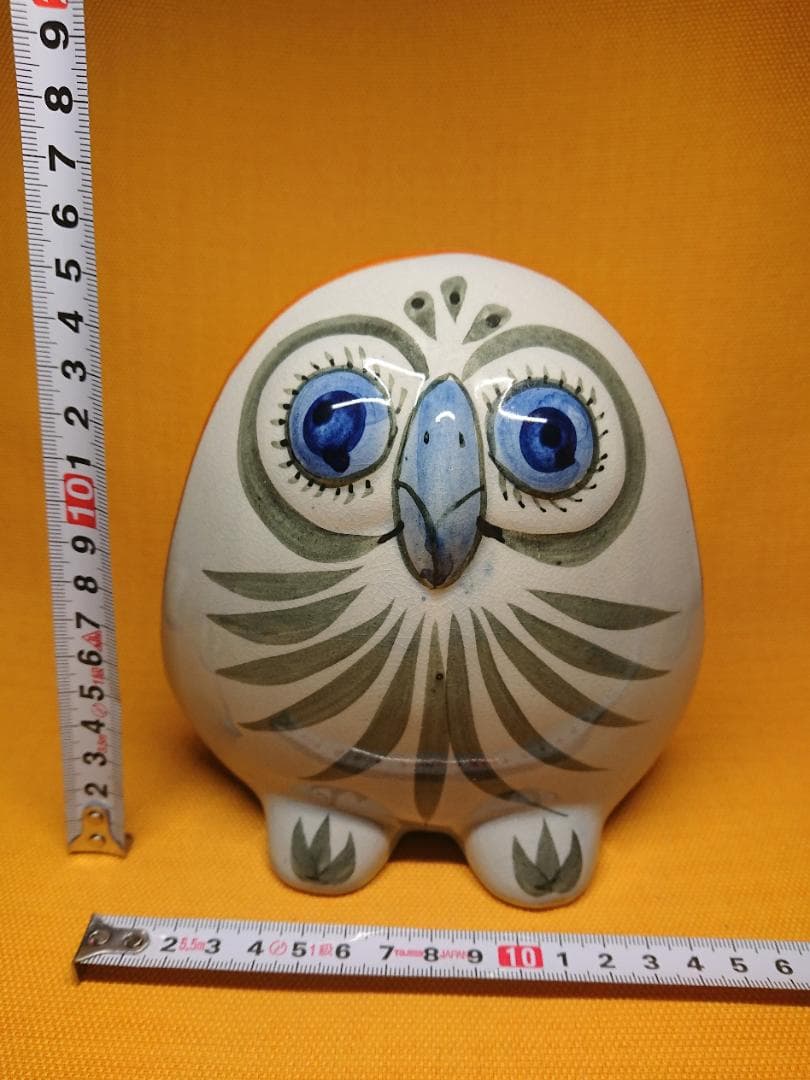 【美品】フクロウ　陶器　オブジェ　置物　インテリア　工芸品　美術品　A2808