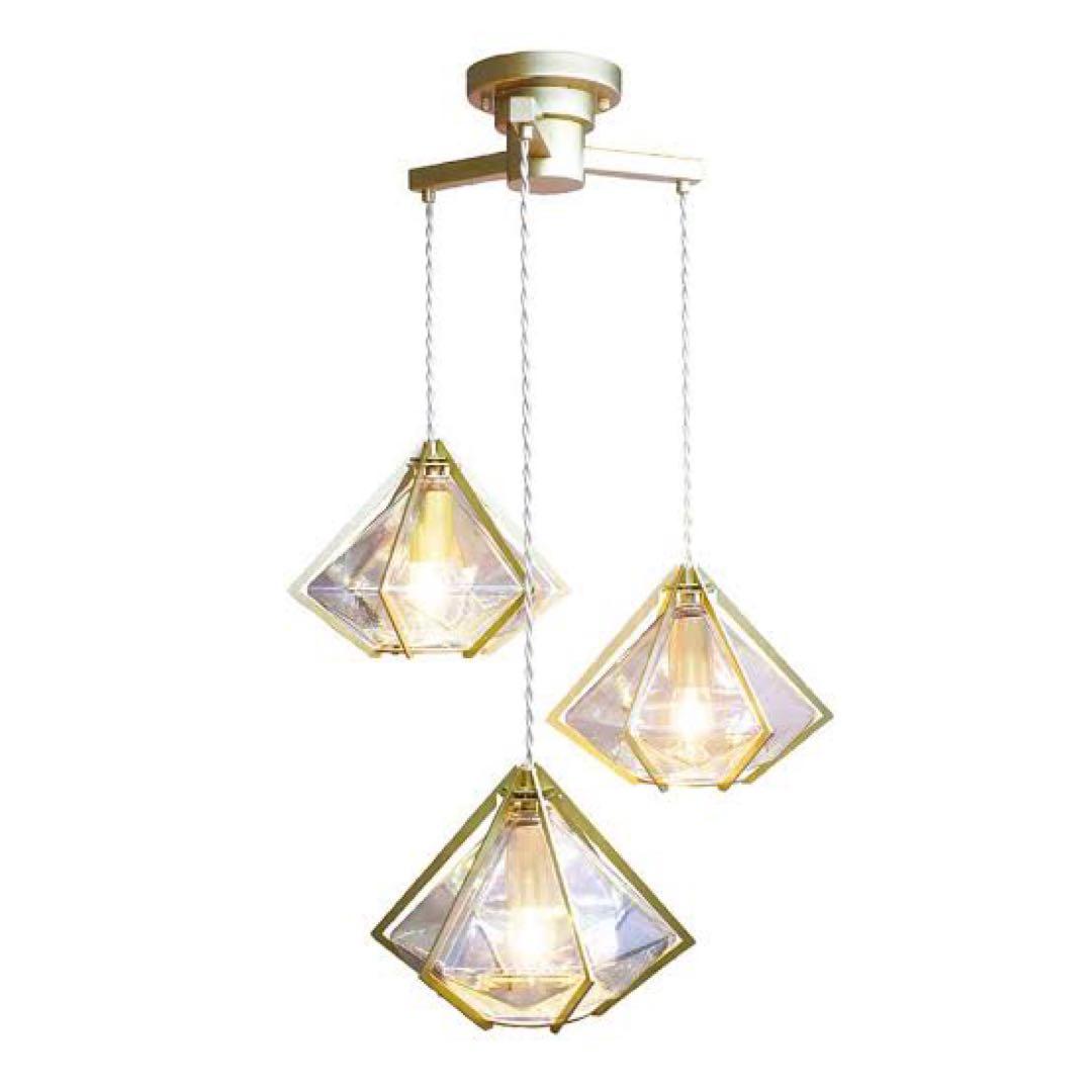 ORRB ダイヤ型ペンダントライト3灯IND-022-3