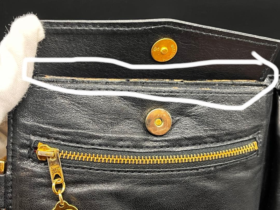 CHANEL ブラック キルティング 二つ折り財布 ミニバッグ