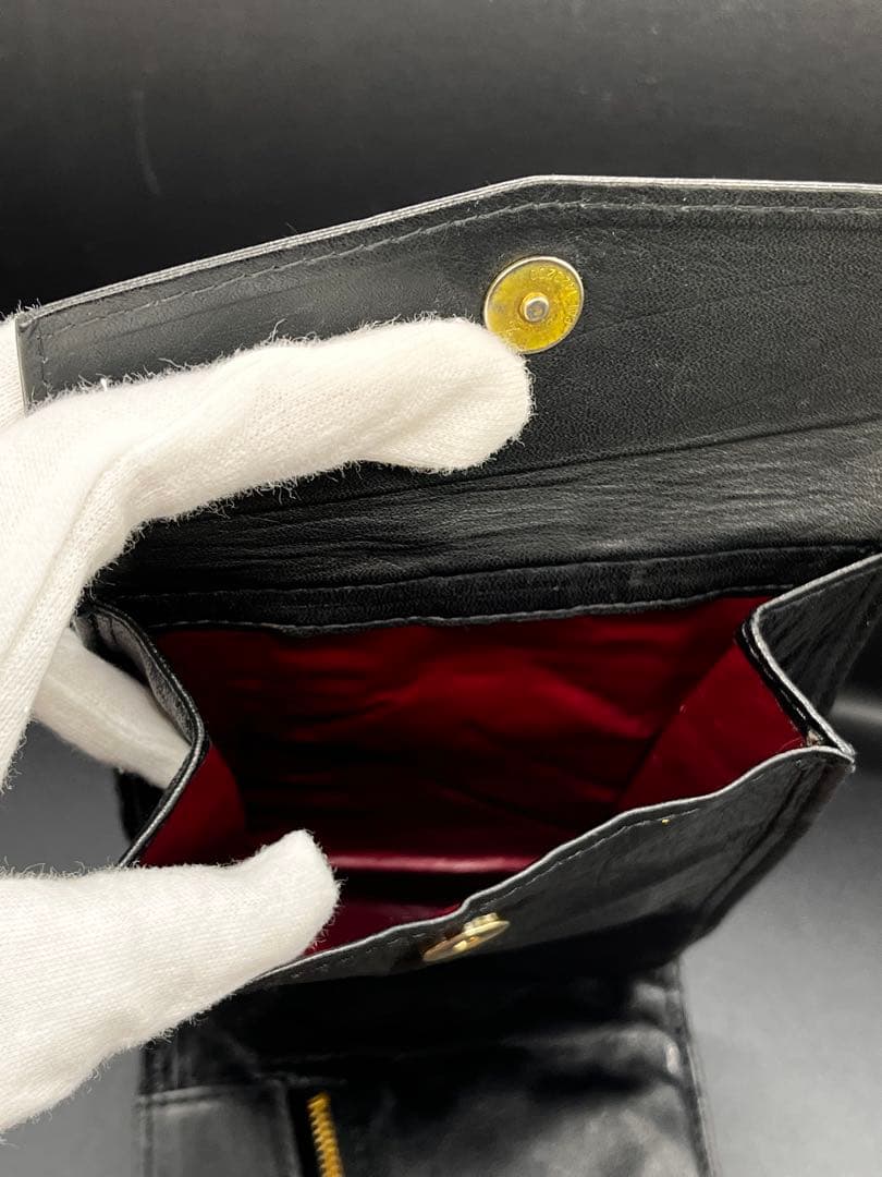 CHANEL ブラック キルティング 二つ折り財布 ミニバッグ