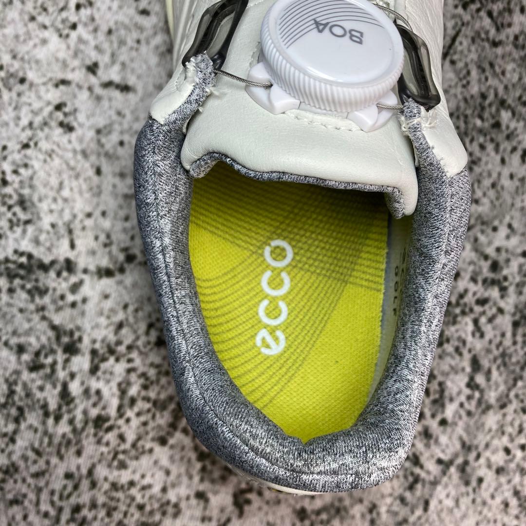 新品同様 エコー ゴルフシューズ ホワイト レザー BOAシステム ゴアテックス