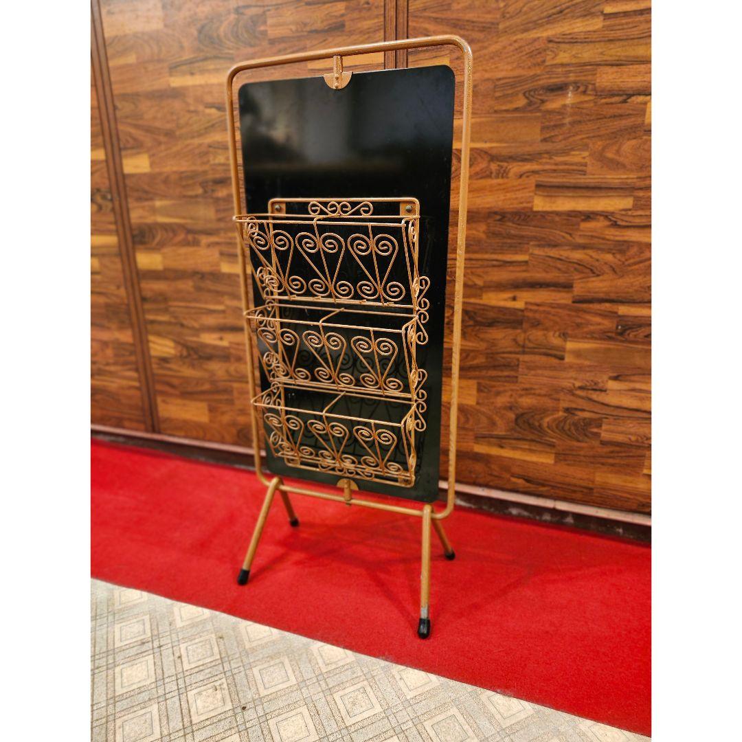 レトロ 金属製 回転式 両面 スリッパラック 飾り棚 家具 古道具