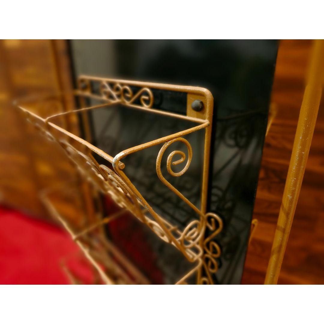 レトロ 金属製 回転式 両面 スリッパラック 飾り棚 家具 古道具