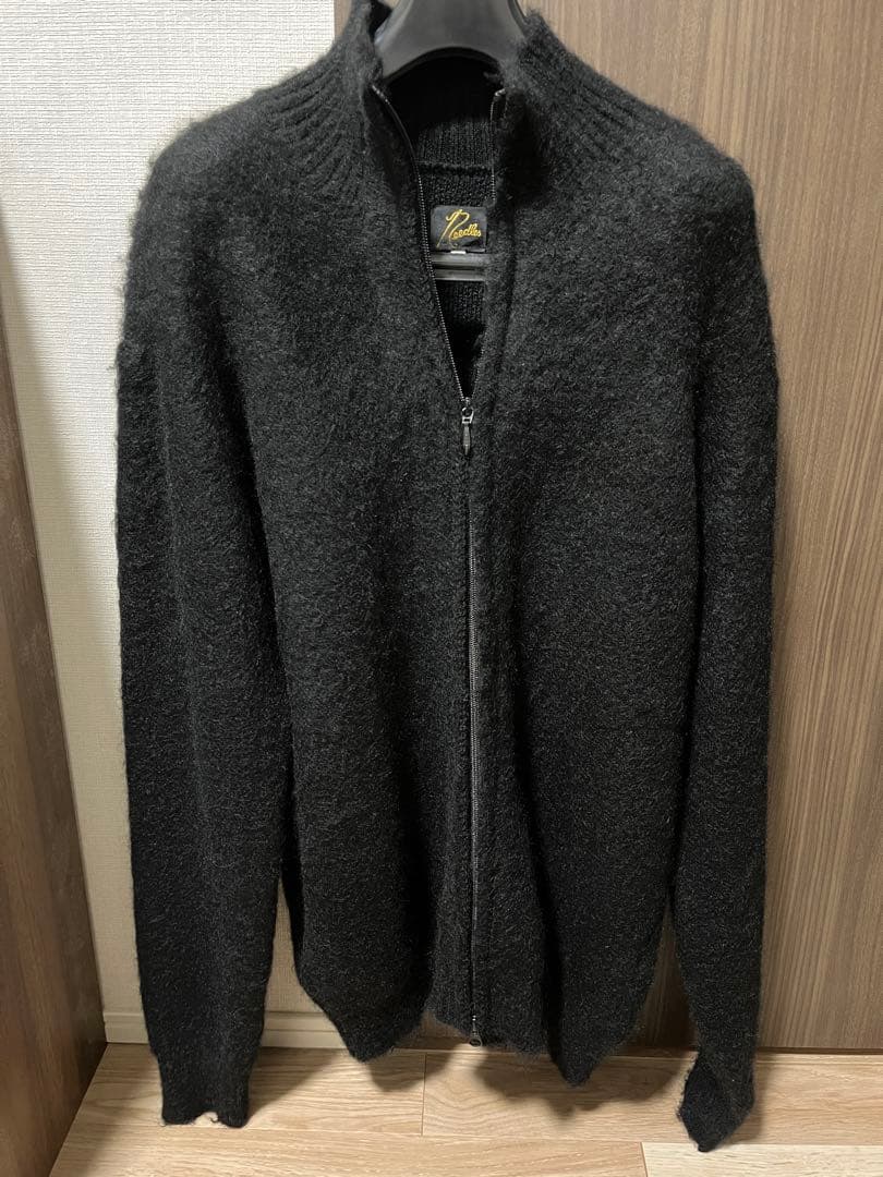 Needles ブラックモヘア ダブルzipカーディガン M