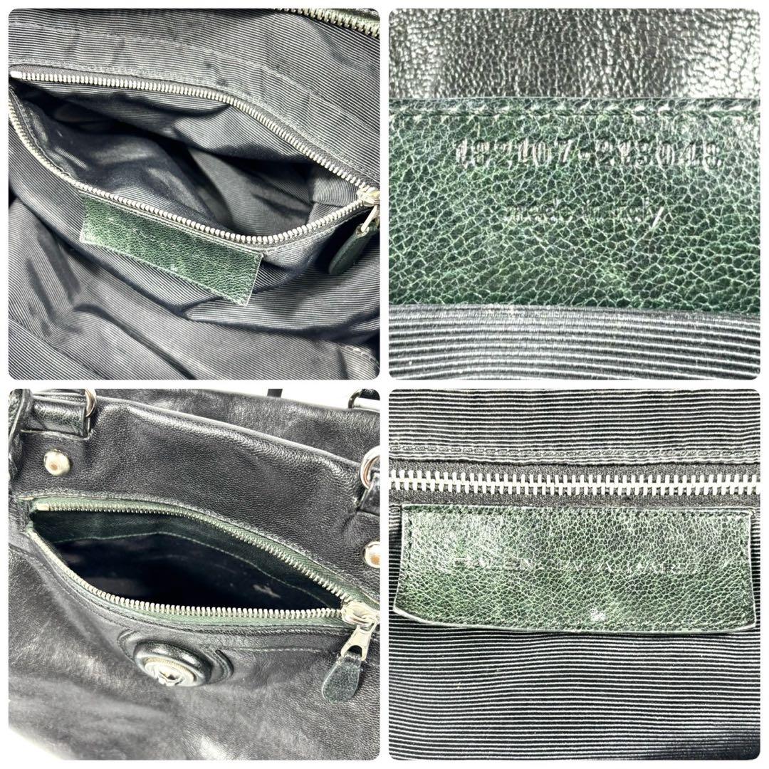 ✨極希少✨バレンシアガ ボストンバッグ 肩掛け BB メタルボタン レザー 黒