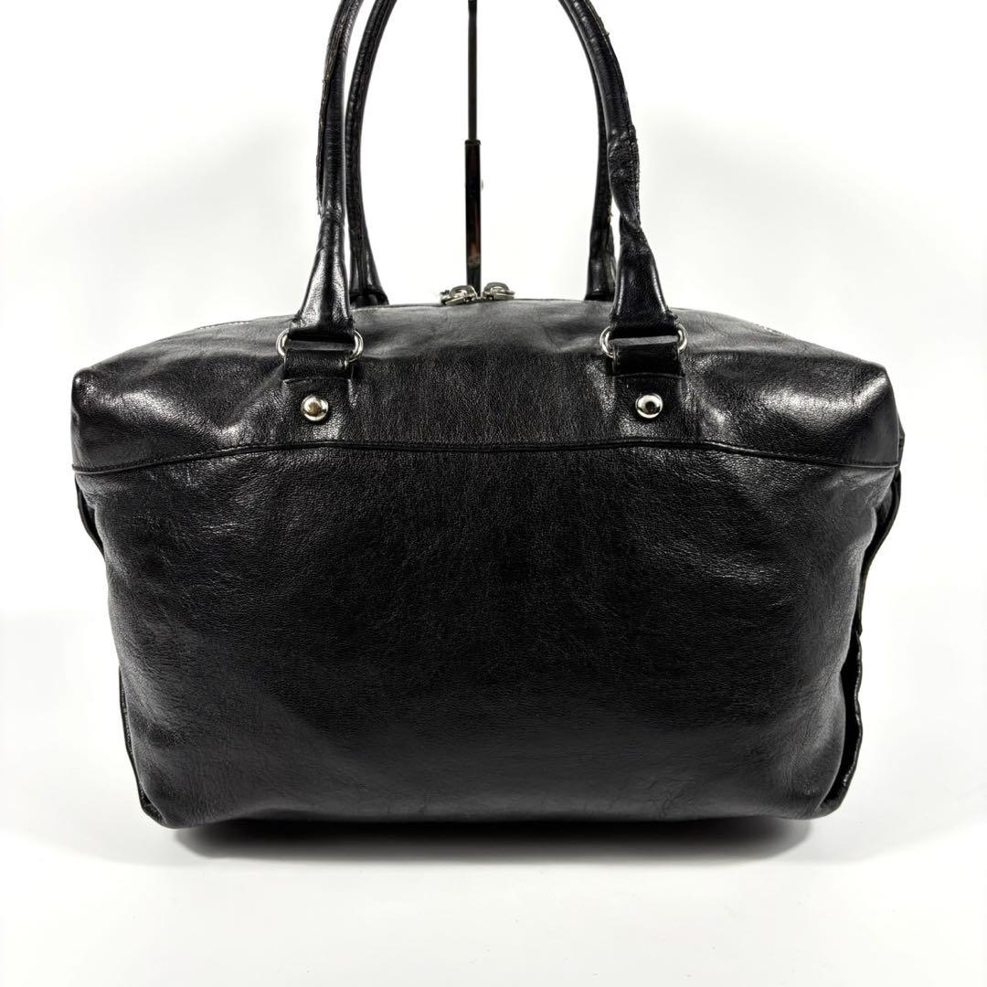 ✨極希少✨バレンシアガ ボストンバッグ 肩掛け BB メタルボタン レザー 黒