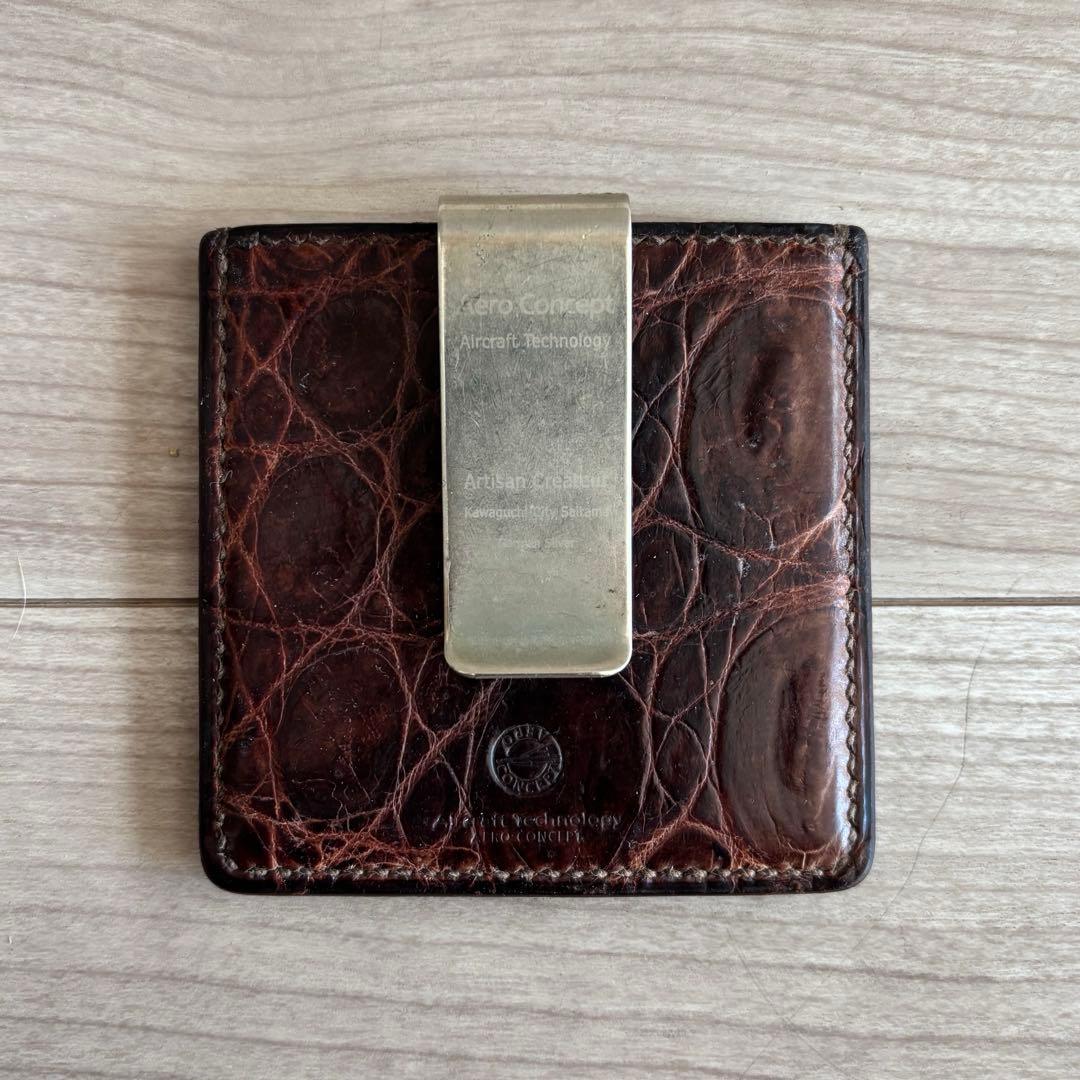 エアロコンセプト AERO CONCEPT マネークリップ クロコダイル 本革