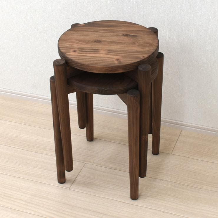HPY ST HNK　スツール　ひのき国産　4脚（受注生産）　ブラウン