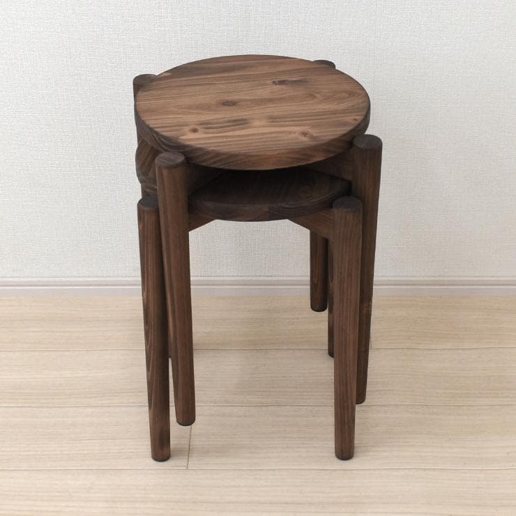 HPY ST HNK　スツール　ひのき国産　4脚（受注生産）　ブラウン