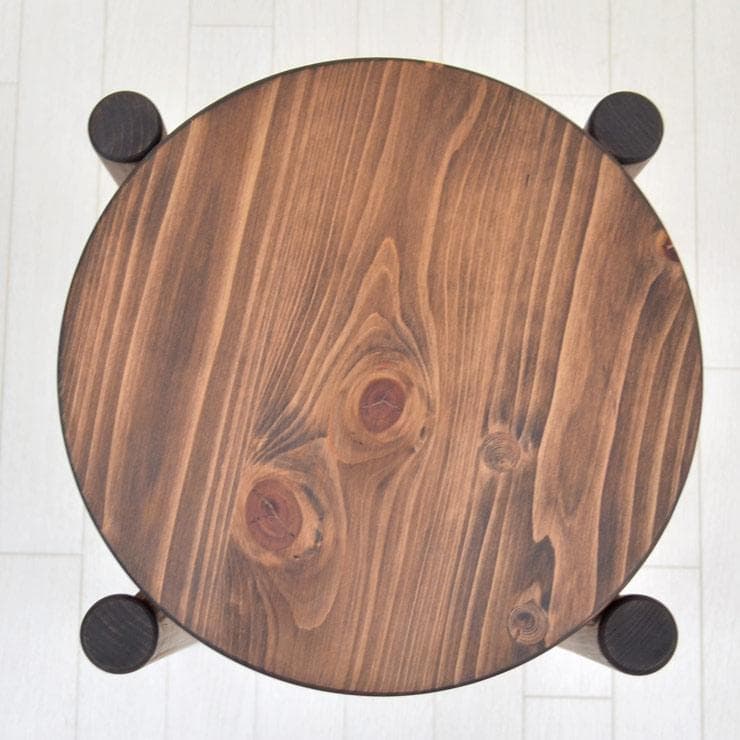 HPY ST HNK　スツール　ひのき国産　4脚（受注生産）　ブラウン