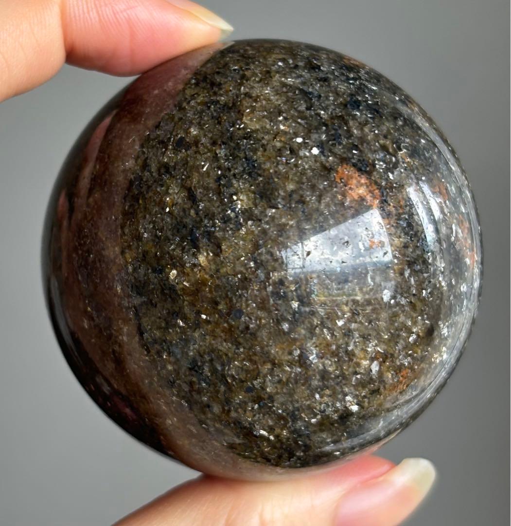 今後の再入荷不可　レア　高品質　モリオン　瑪瑙　共生　スフィア