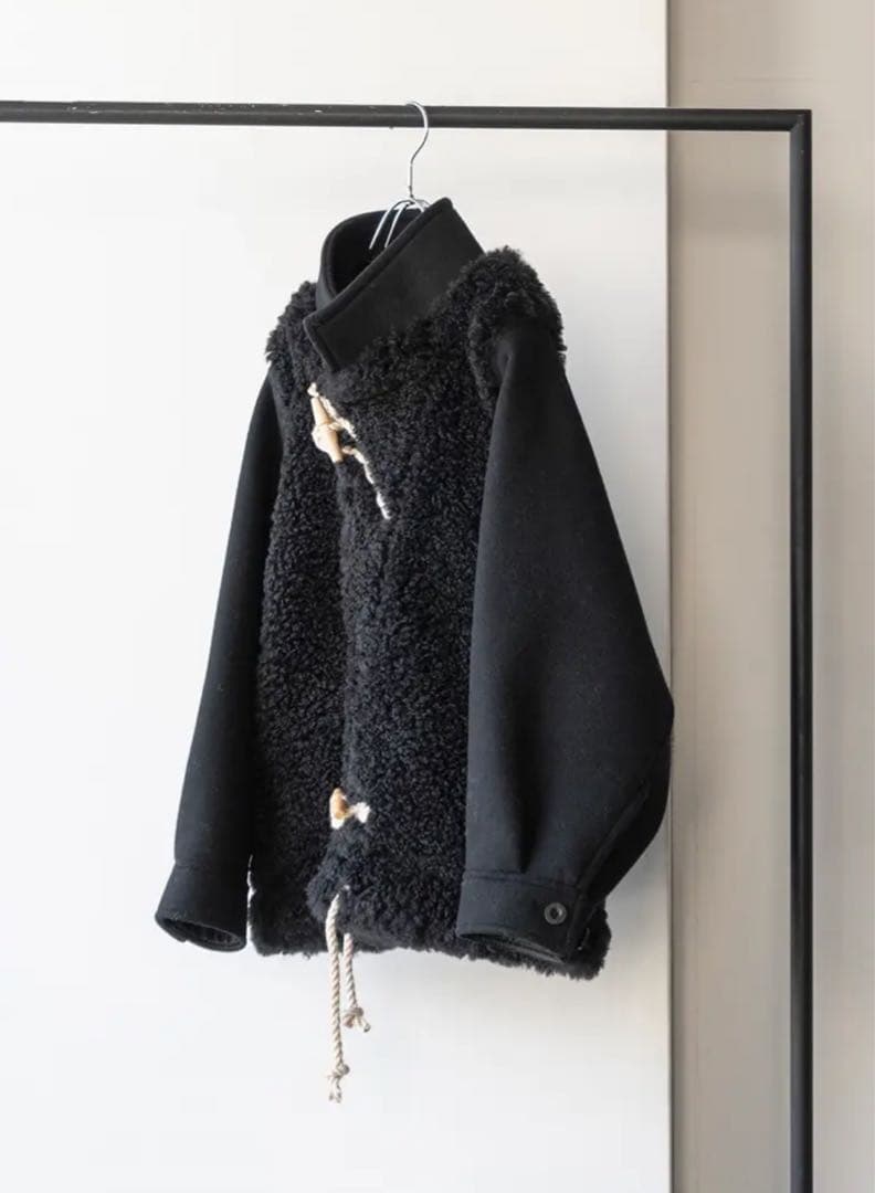 【⭐︎最終値下げ⭐︎】新品未使用【HYKE】 2025ダッフルコート　黒　サイズ2