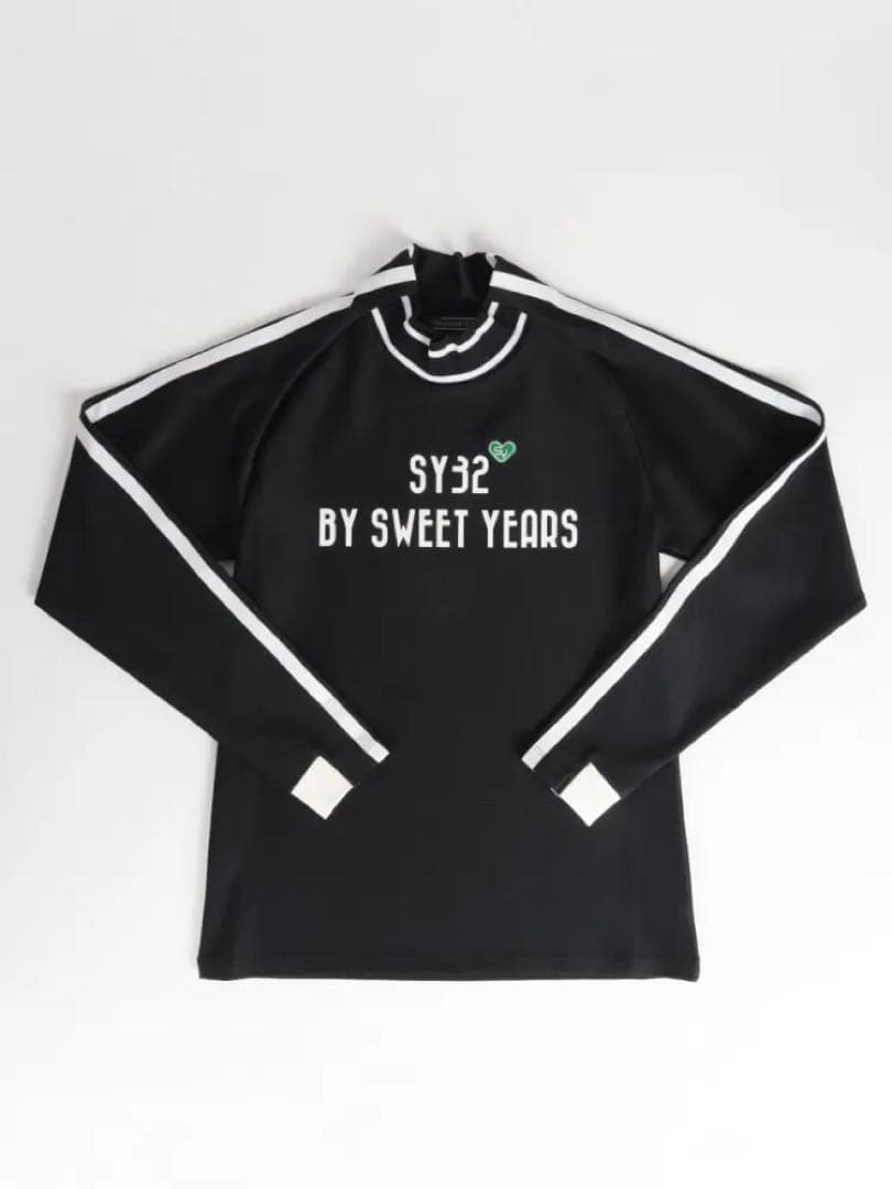 SY32 BLOCK JQ TRICOT L/S MOCK ブラック　Mサイズ