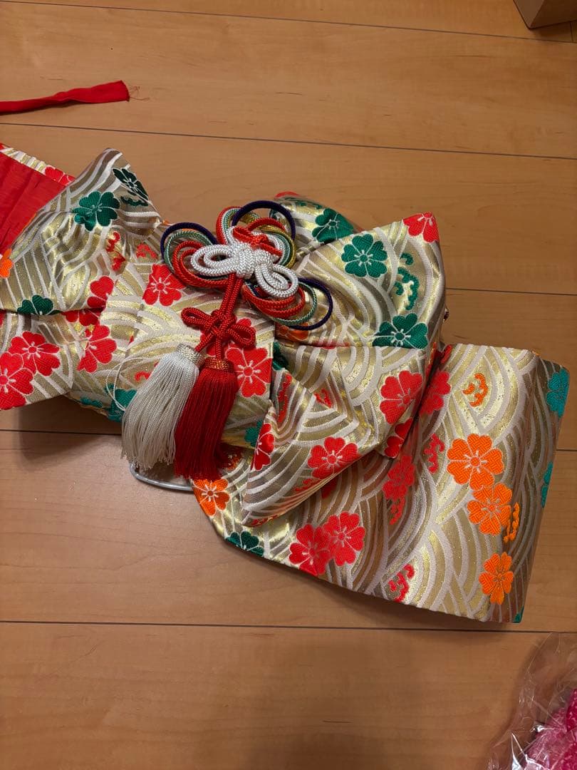 七五三　七歳　子供用着物　絞り　フルセット