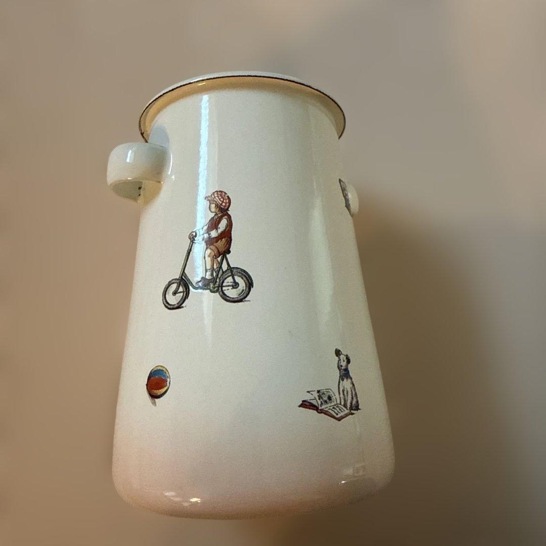 マニー ローズ柄 ホーロー鍋＋プチメゾン キッチンツールスタンド 2点セット