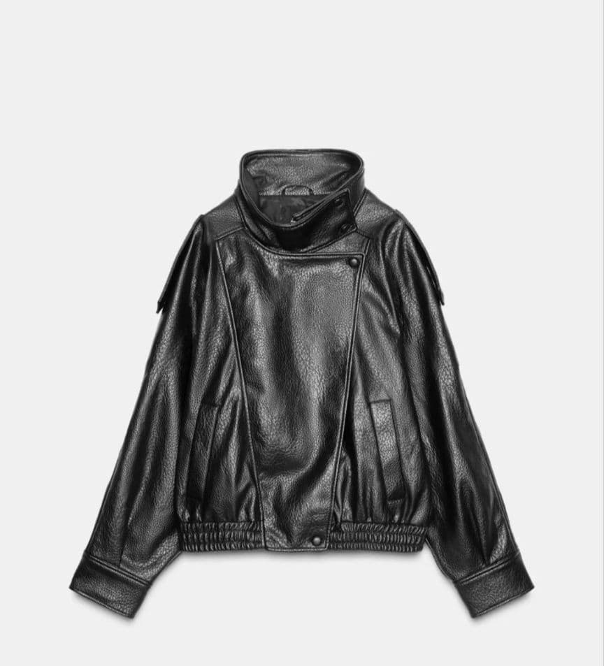 ZARA☆新品未使用☆Mサイズ 黒 レザーライダースジャケット