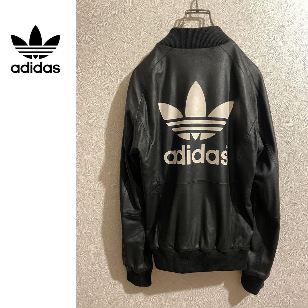 adidas トレフォイル ロゴ レザー トラック ジャケット
