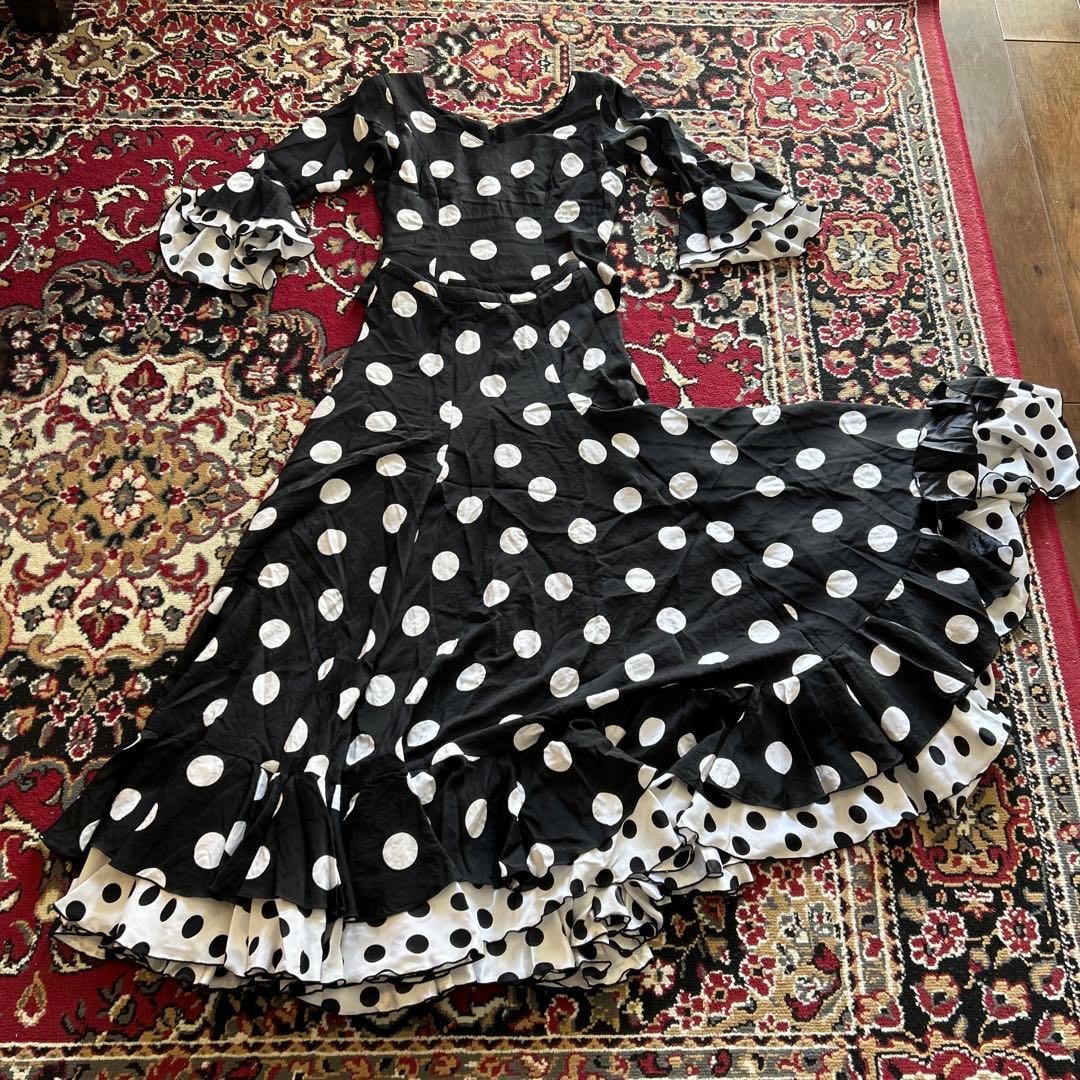 フラメンコ衣装 ツーピース ドレス Mくらい