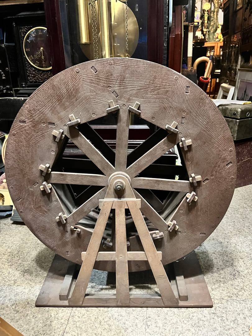 木製水車、直径60センチ水車 ガーデン水車、回転水車