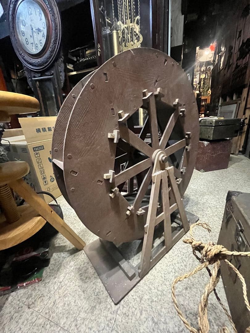 木製水車、直径60センチ水車 ガーデン水車、回転水車