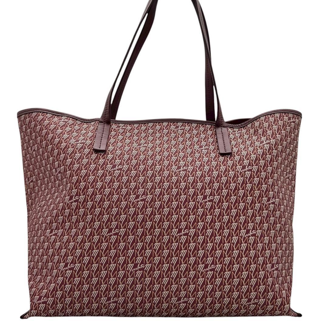 極美品　モラビト　オートグラフ GM　トートバッグ　レッド　pvc　レザー　A4