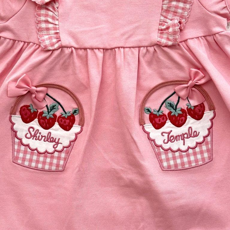 ◆ピンク◆いちごバスケットアップリケカットソーワンピース◆シャーリー◆120◆