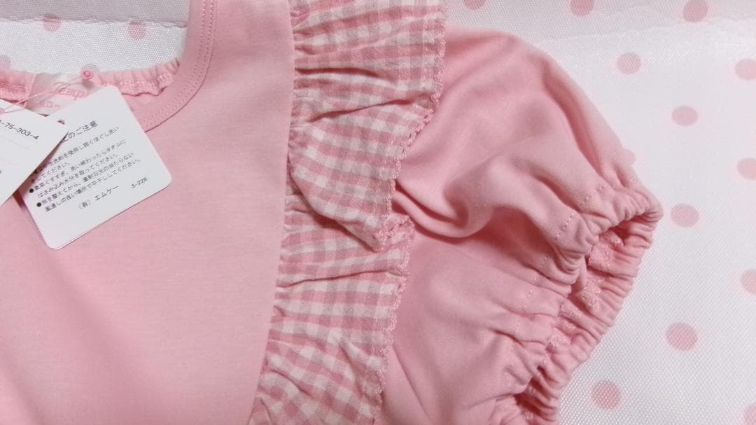 ◆ピンク◆いちごバスケットアップリケカットソーワンピース◆シャーリー◆120◆