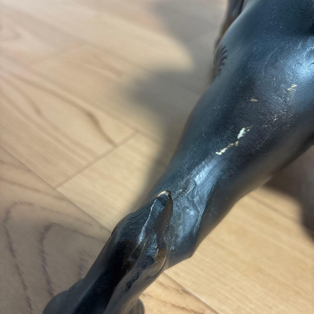 鉄製　玉乗り獅子　立獅子　魔除け　縁起物　インテリア　重厚　古美術　置物