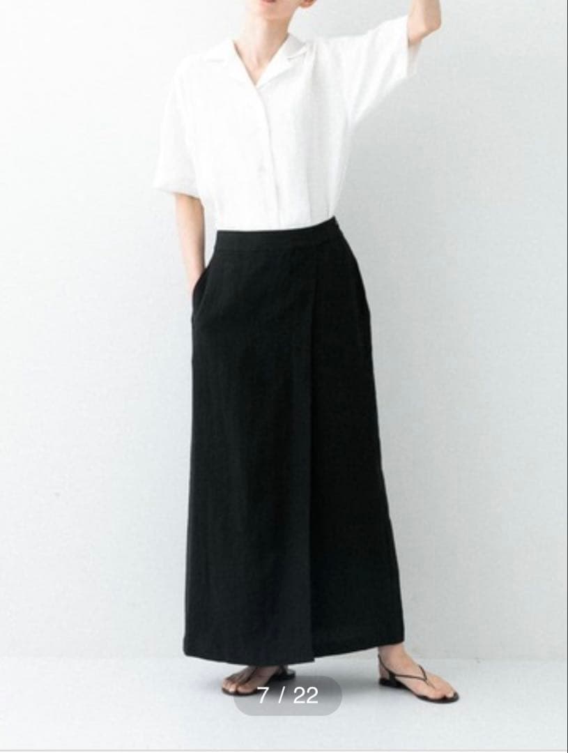 かぐれ　リネンオープンカラーシャツ　白