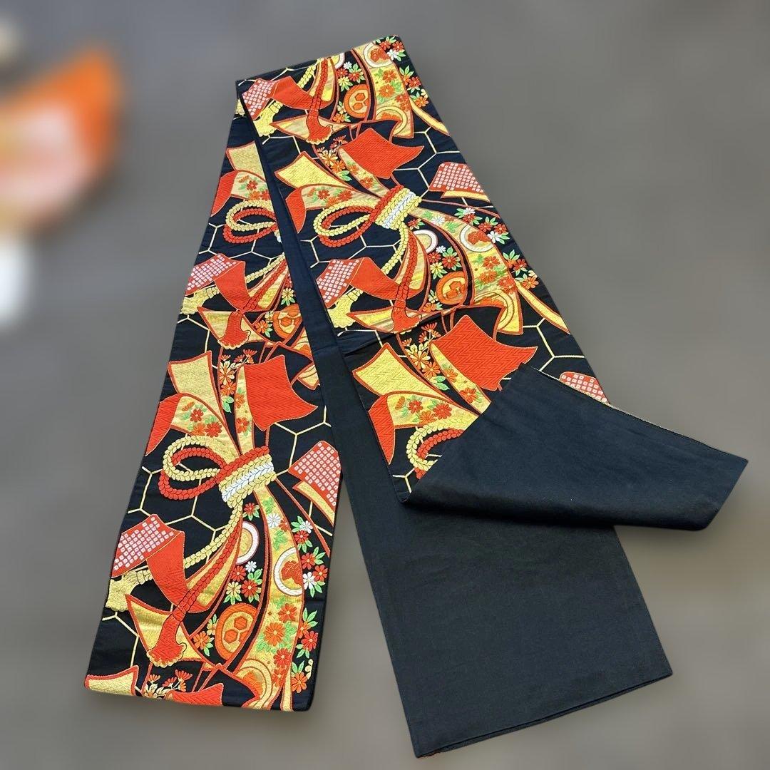 七五三用 女児着物 正絹　アンティークピンク 花柄　長襦袢　全通帯付き　7歳