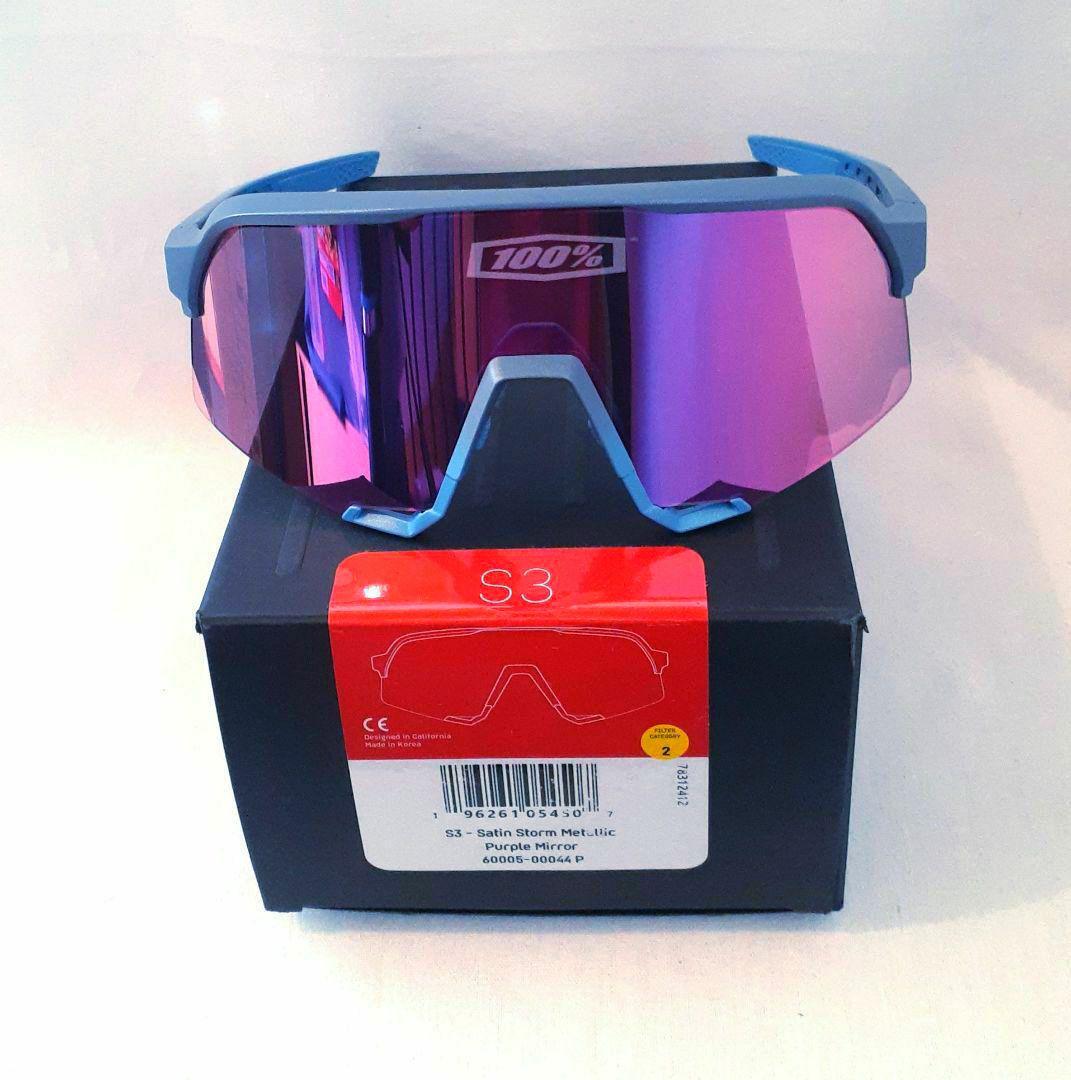 新モデル 100% S3 サテンストーム パープル ワンハンドレッド サングラス