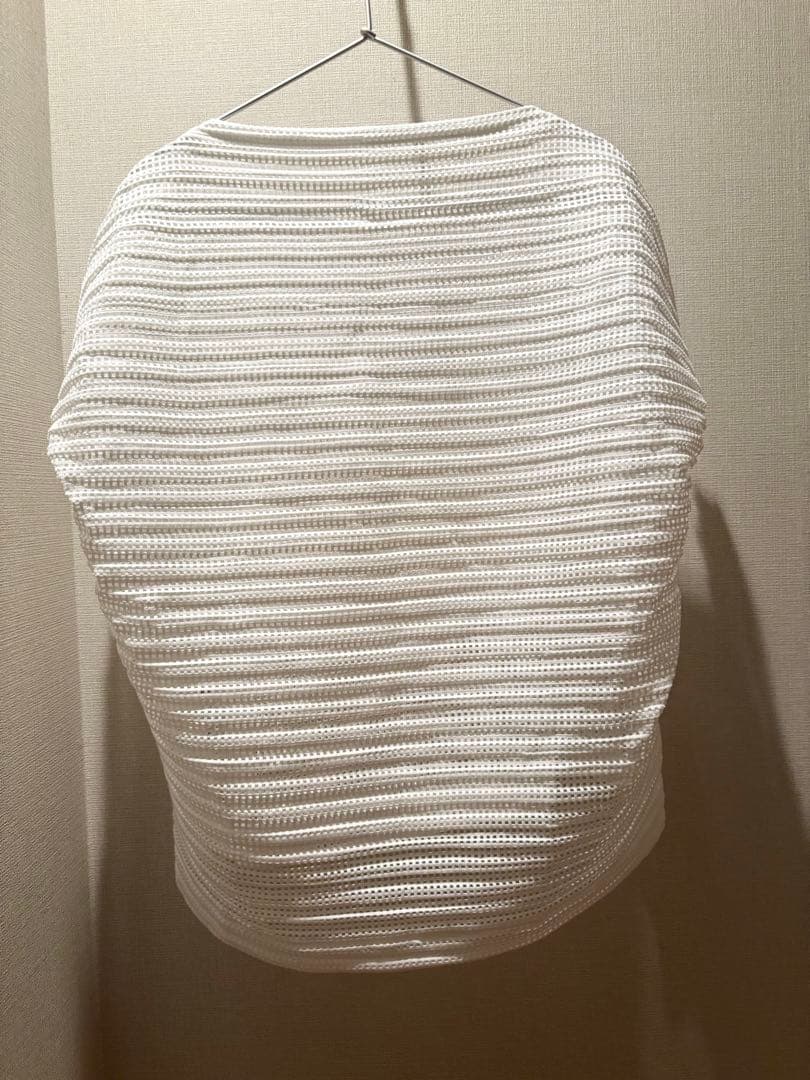 ISSEY MIYAKE イッセイミヤケ　メッシュ　ブラウス　ホワイト