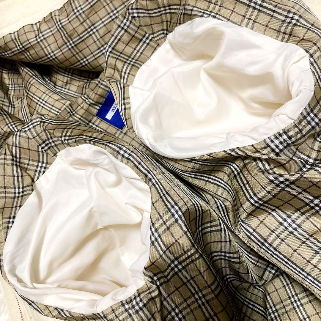 希少 バーバリーブルーレーベル ダッフルコート ノバチェック アイボリー 38