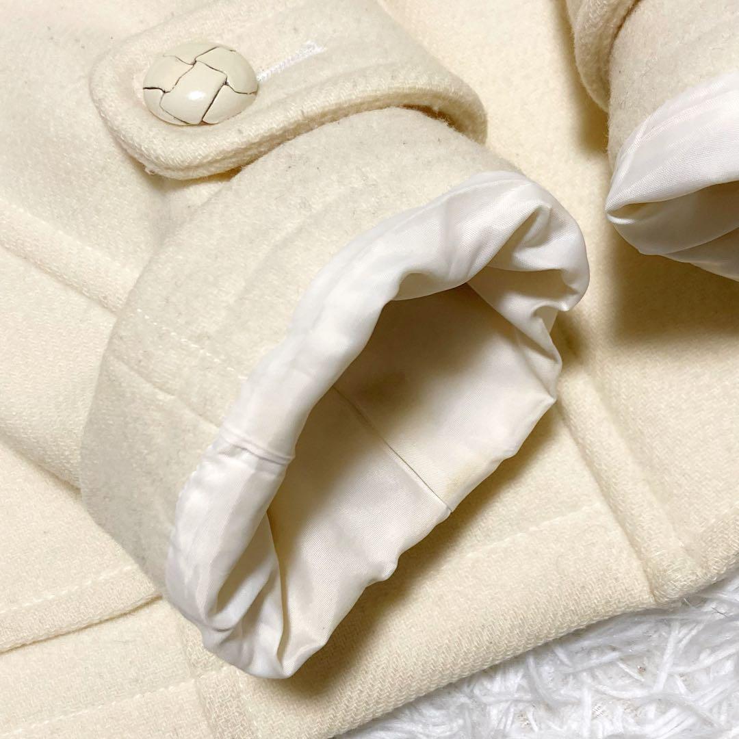 希少 バーバリーブルーレーベル ダッフルコート ノバチェック アイボリー 38