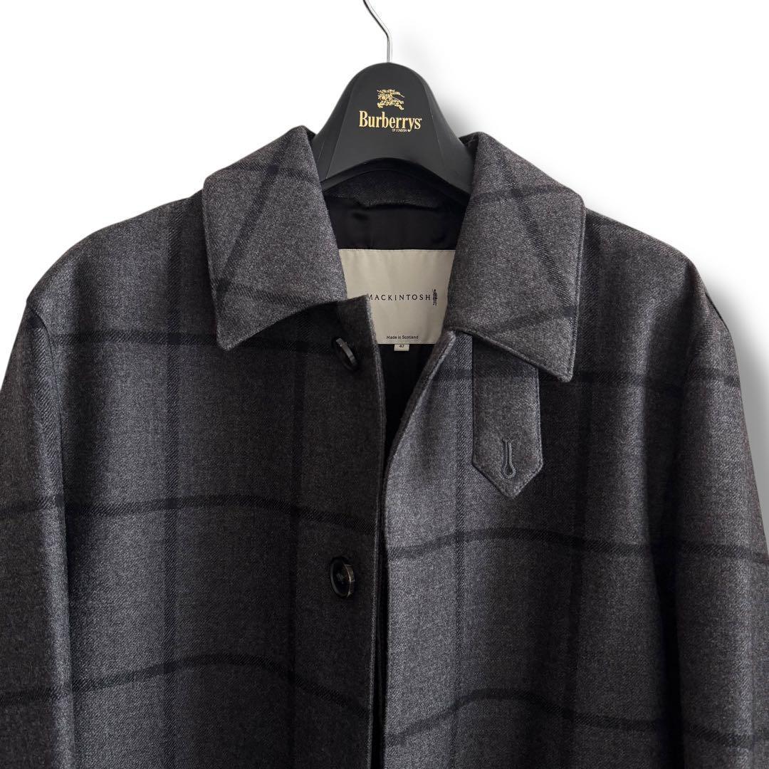 未使用級 白タグ マッキントッシュ ダンケルド ウールステンカラーコート 42