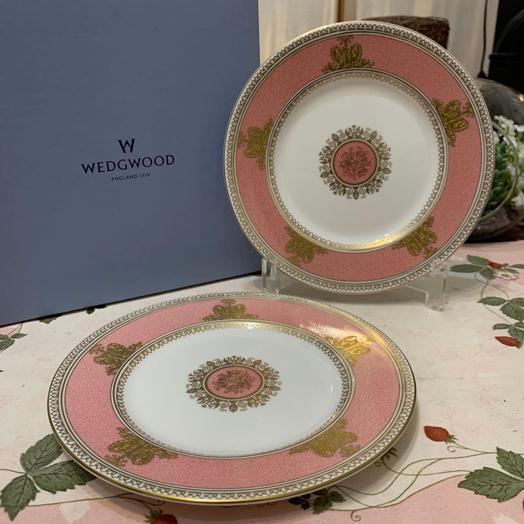 希少　未使用　ウェッジウッド コロンビア　パウダー　ピンク　17.5cmプレート