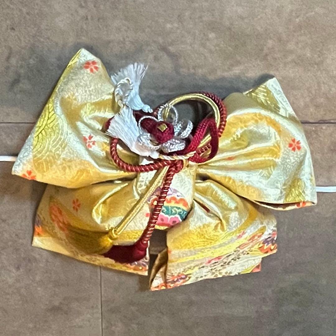 七五三　7歳　女の子　紫　青　四つ身　着物　作り帯　セット　753 七歳